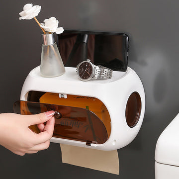 Modische multifunktionale wasserdichte Tissue-Box mit Saugnapf an der Badezimmerwand