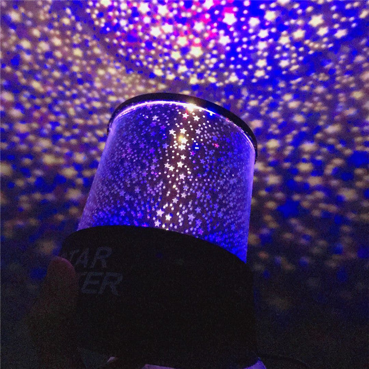 LED-Nachtlicht-Projektorlampe, buntes Sternenlicht (zufällige Farbe)